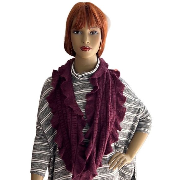 Apt 9 Ruffle Infinity Scarf Purple - Picture 2 of 5